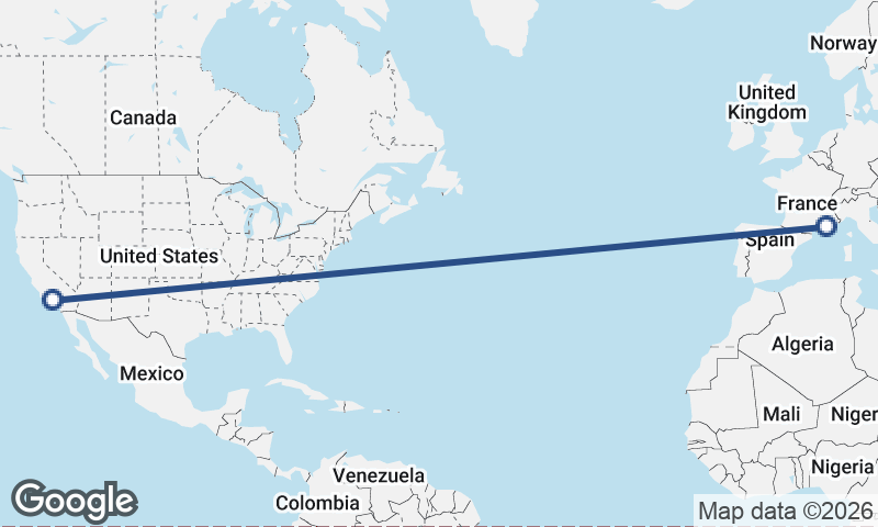 Los Angeles to Marseille