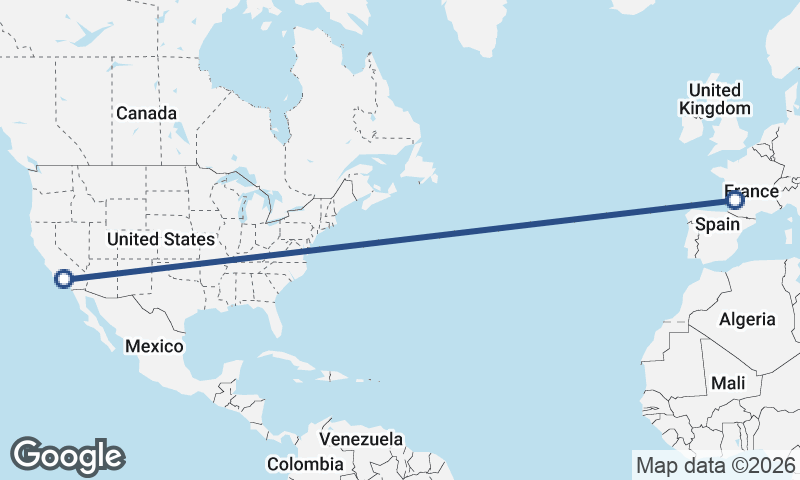 Los Angeles to Bordeaux