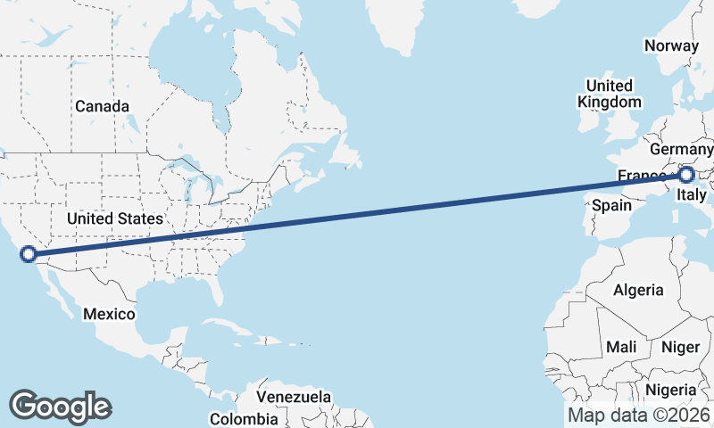 Los Angeles to Trento