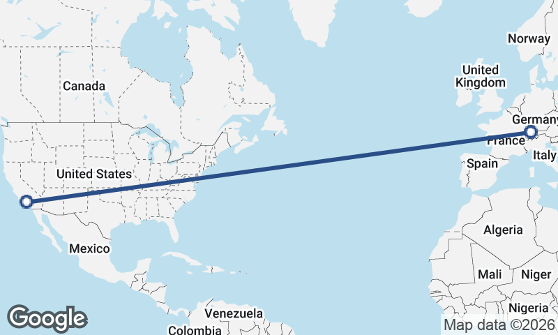 Los Angeles to Zürich