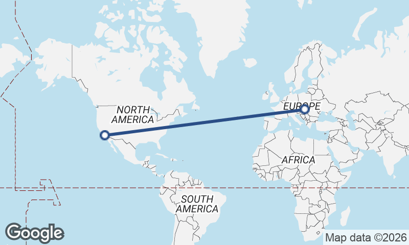 Los Angeles to Budapest