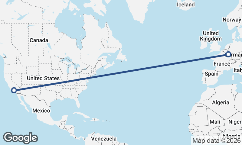 Los Angeles to Luxembourg City