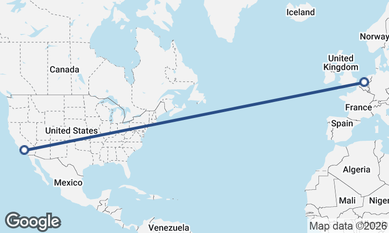 Los Angeles to Rotterdam