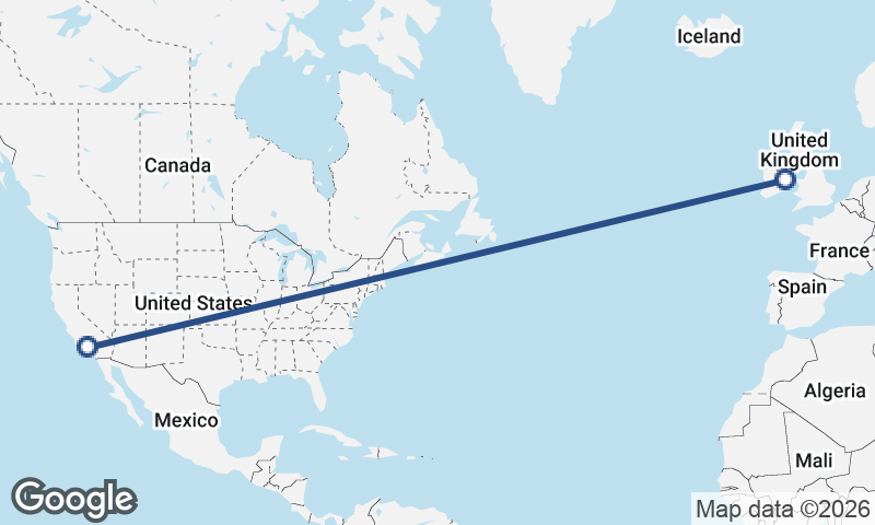 Los Angeles to Dublin