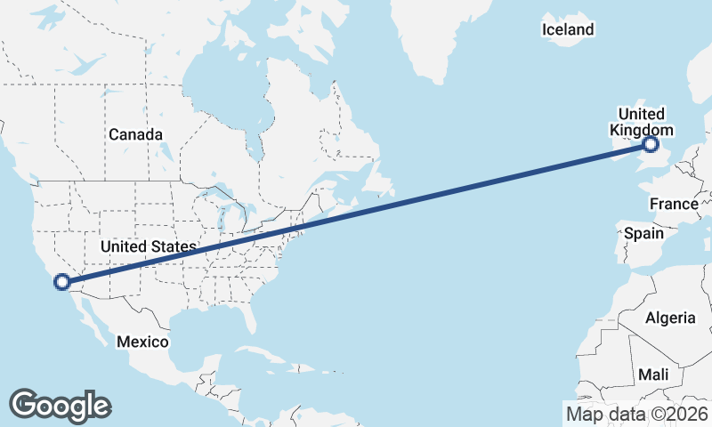 Los Angeles to Manchester