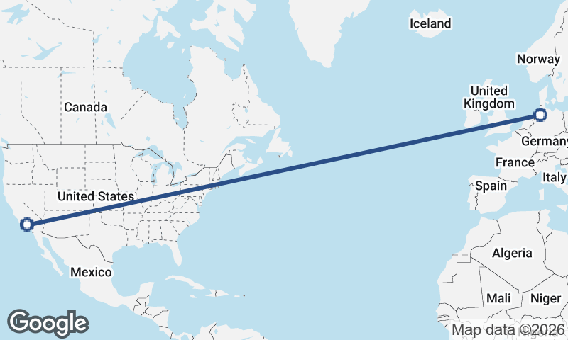 Los Angeles to Bremerhaven