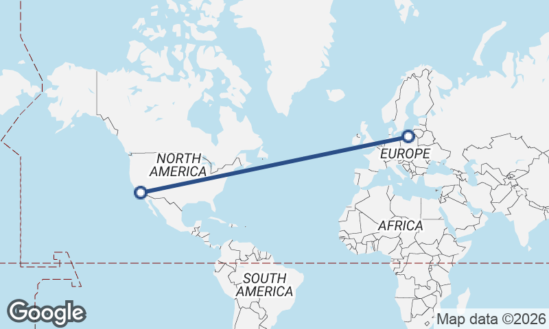 Los Angeles to Gdańsk