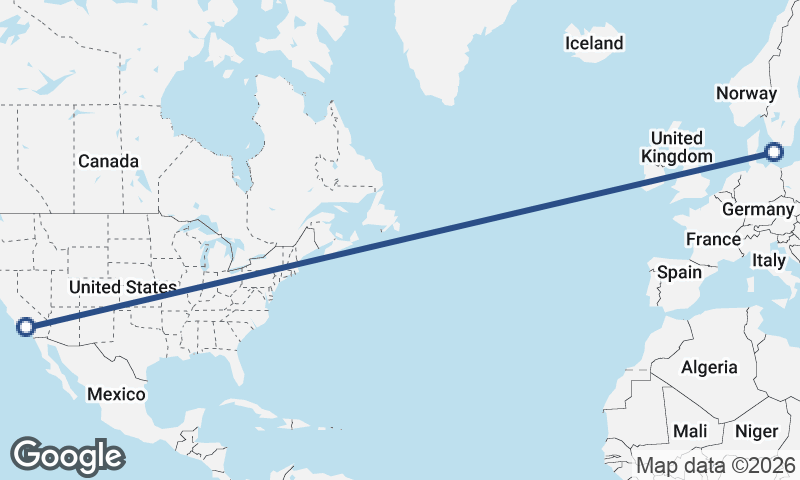 Los Angeles to Malmö