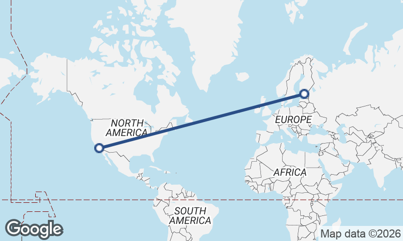 Los Angeles to Tallinn