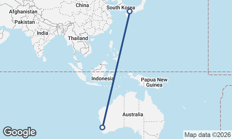 Hiroshima to Perth