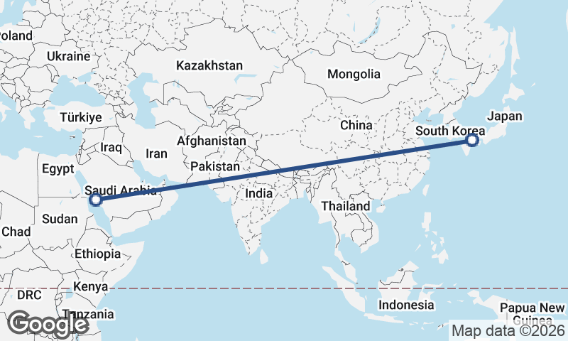 Hiroshima to Jeddah