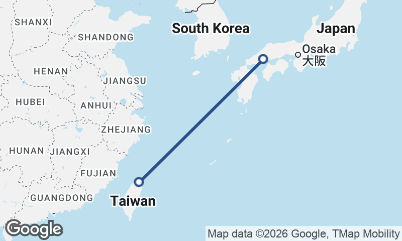 Hiroshima to Taipei