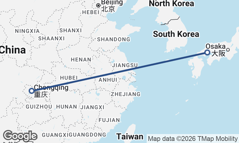 Hiroshima to Chongqing