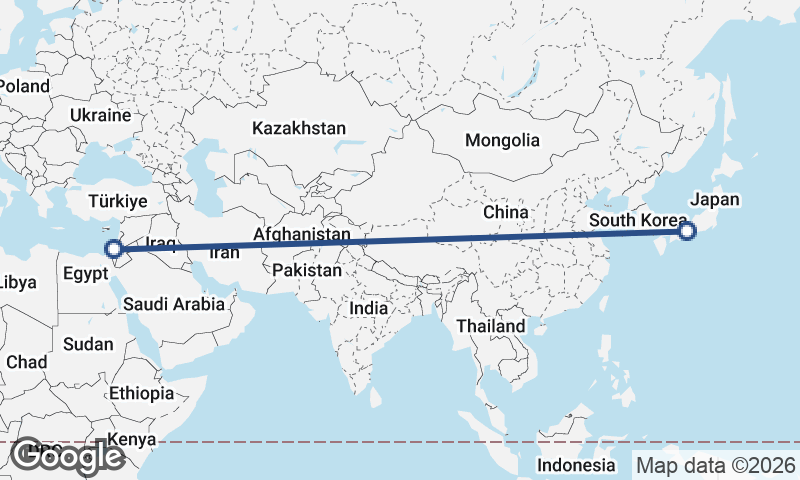 Ōsaka to Tel Aviv-Yafo