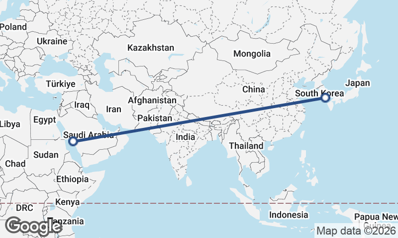 Busan to Mecca