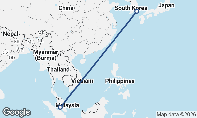 Busan to Kuala Lumpur