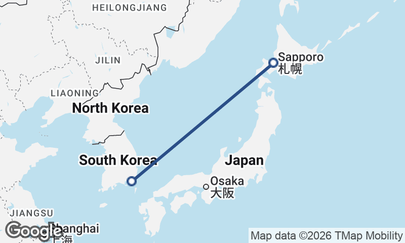 Busan to Sapporo