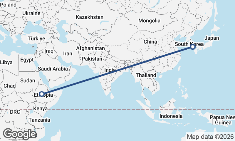 Busan to Addis Ababa