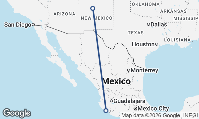 Albuquerque to Manzanillo