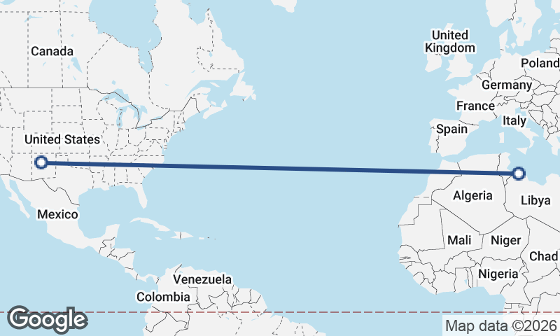 Albuquerque to Tripoli