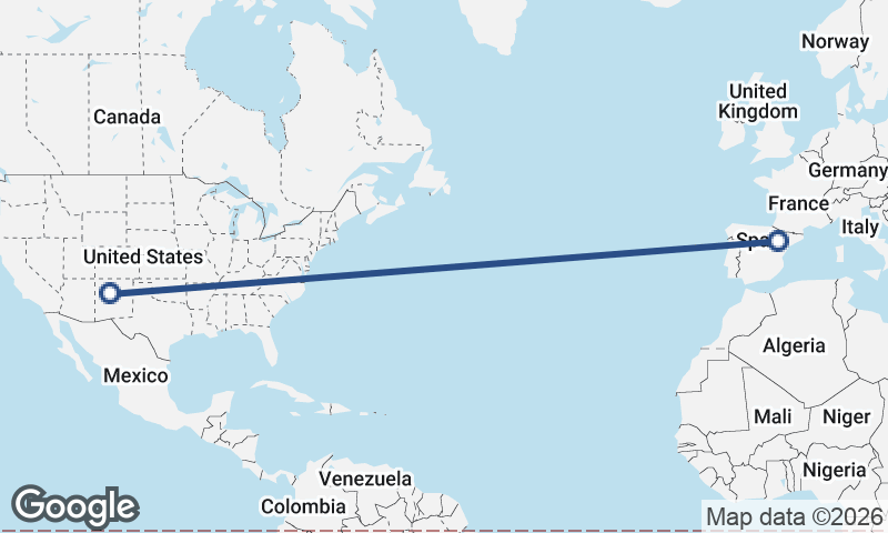 Albuquerque to Zaragoza