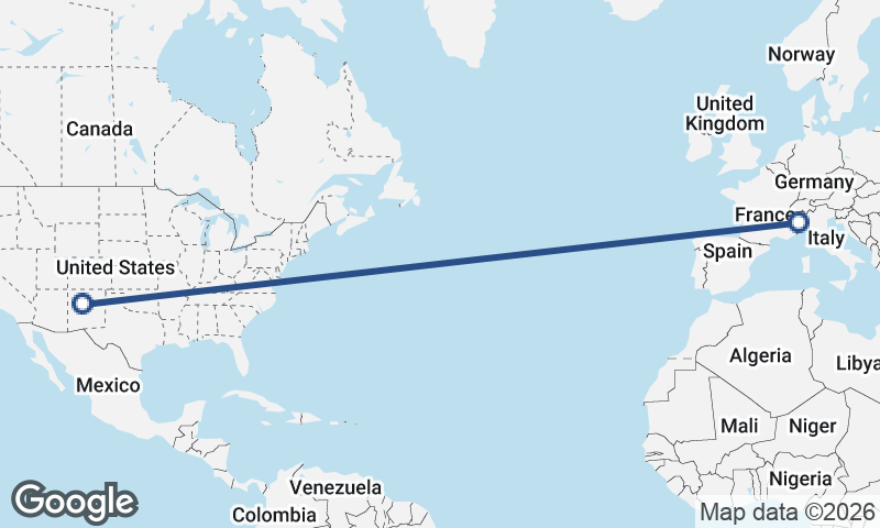 Albuquerque to Turin