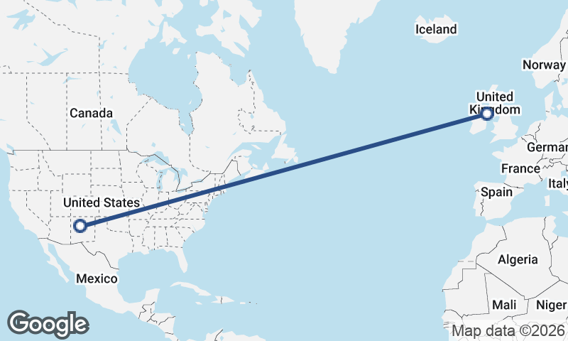 Albuquerque to Belfast