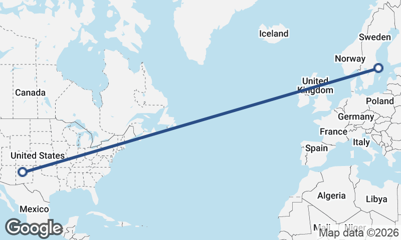 Albuquerque to Stockholm