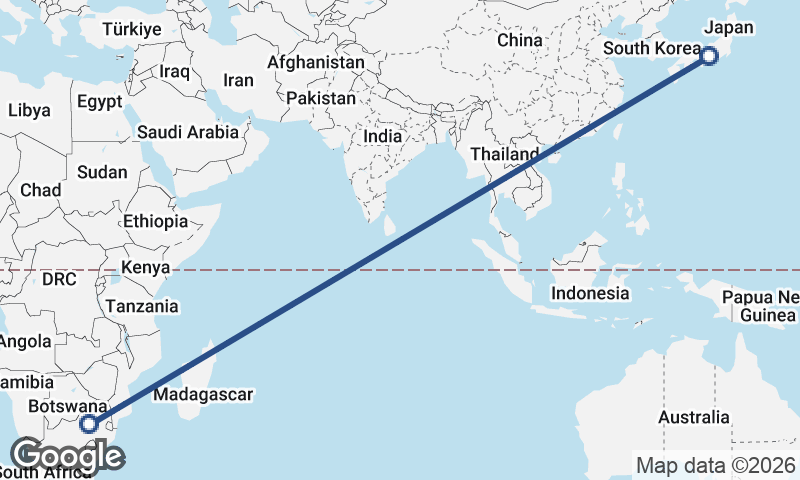 Nagoya to Johannesburg