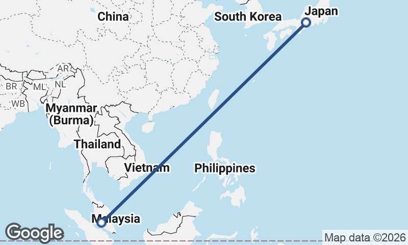 Nagoya to Kuala Lumpur