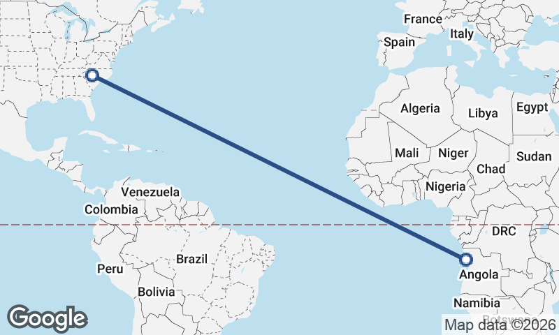 Charlotte to Luanda