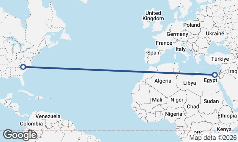 Charlotte to Port Said