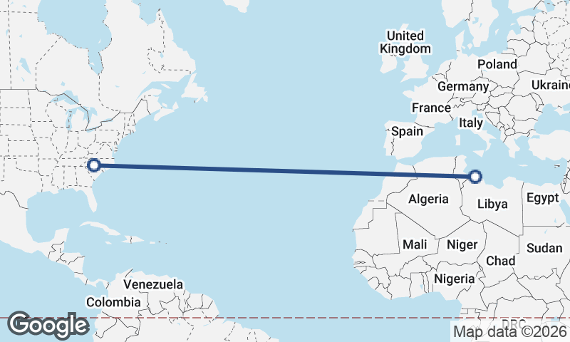 Charlotte to Tripoli
