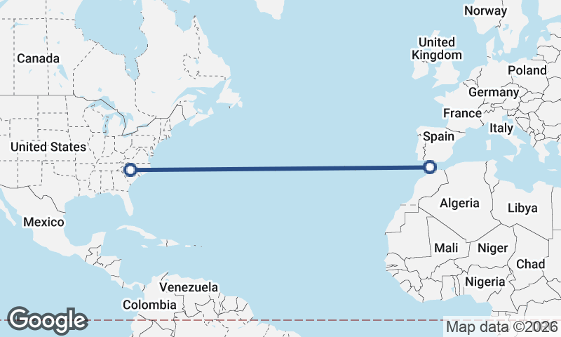 Charlotte to Tangier