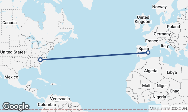 Charlotte to Valencia