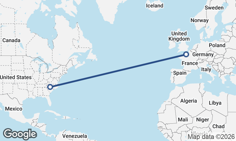 Charlotte to Le Havre