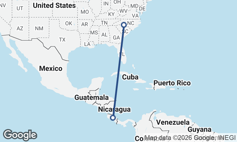 Charlotte to San José