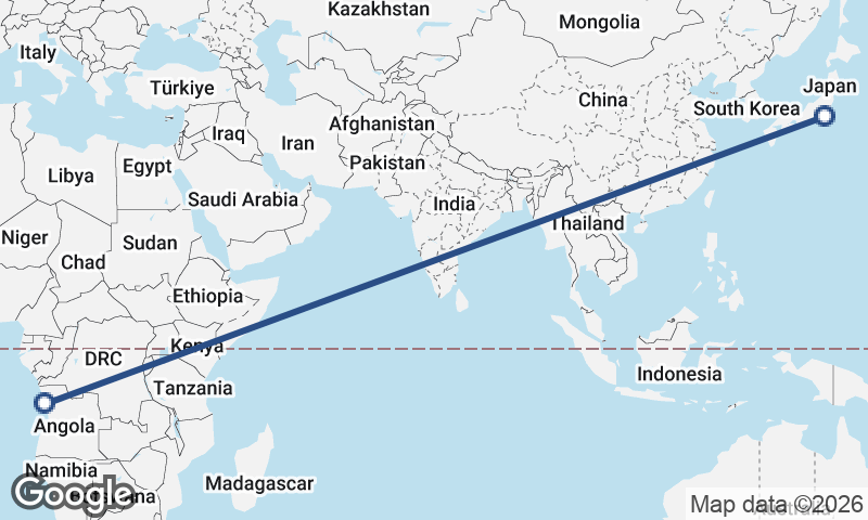 Yokohama to Luanda