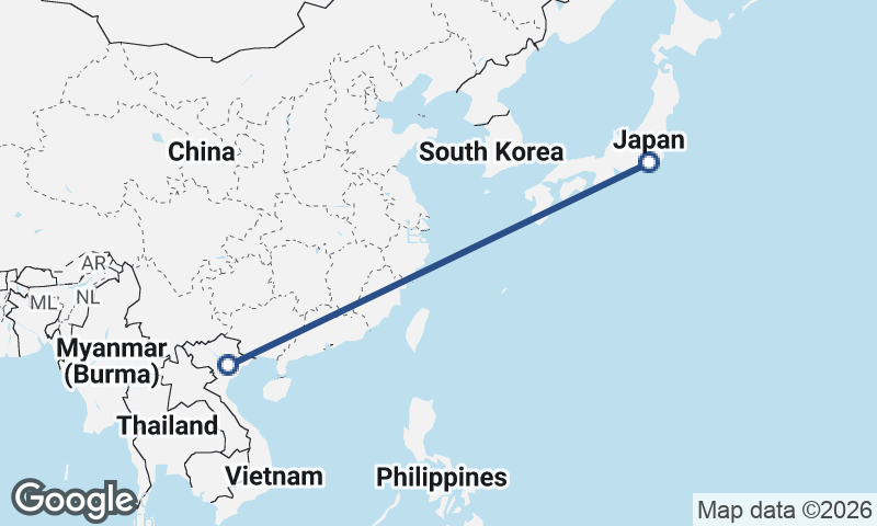 Yokohama to Hanoi