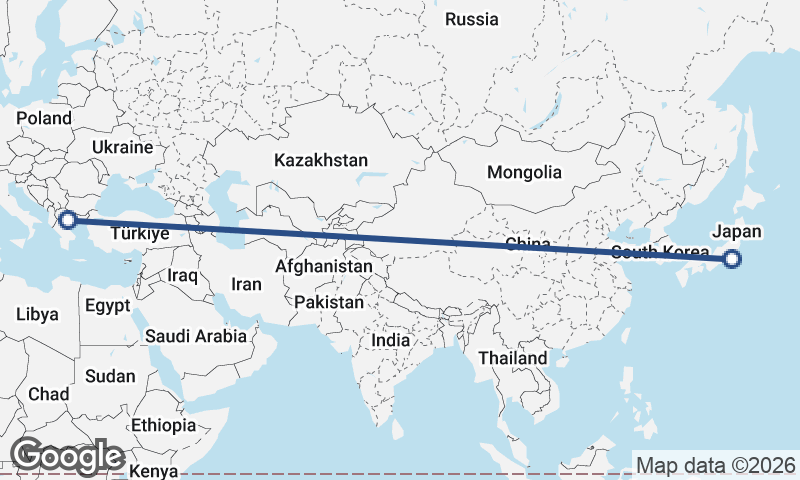 Yokohama to Thessaloníki