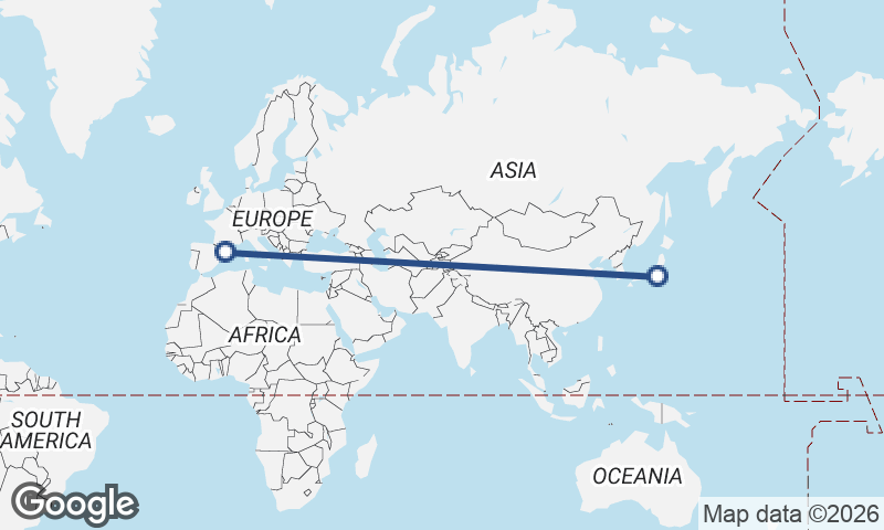 Yokohama to Barcelona