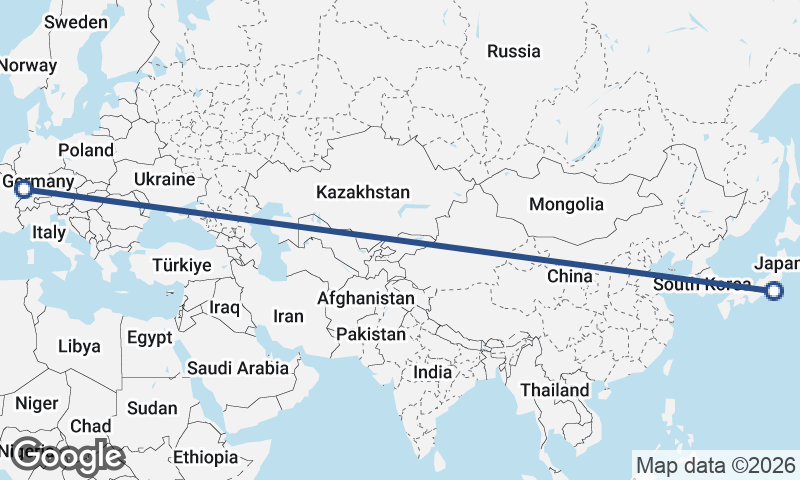 Yokohama to Strasbourg
