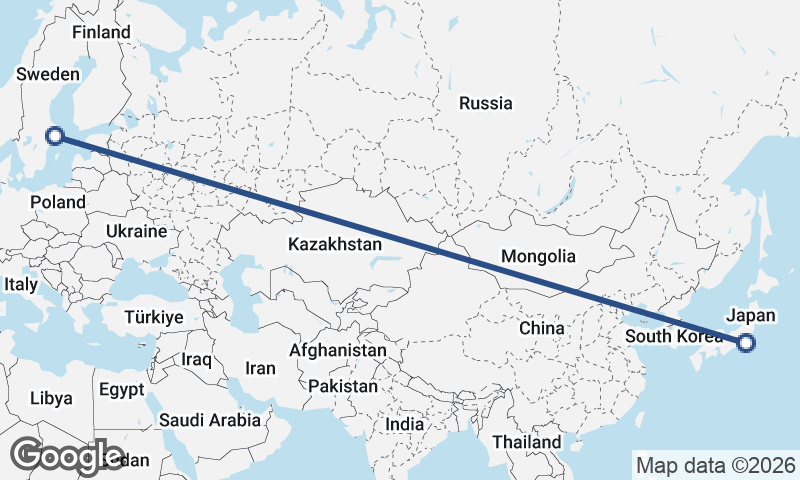 Yokohama to Stockholm