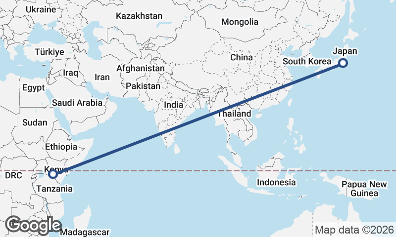 Tokyo to Nairobi