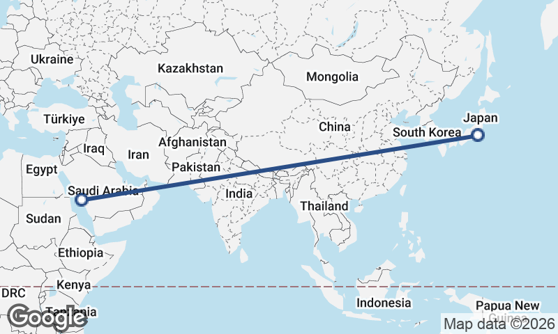 Tokyo to Mecca