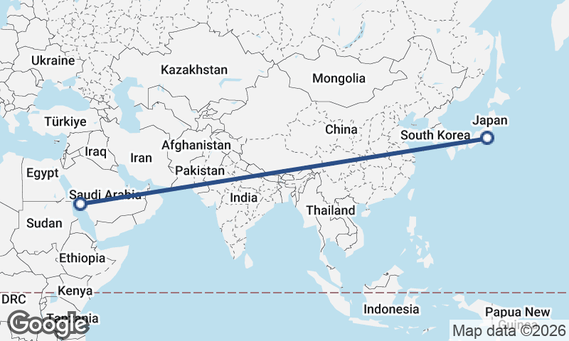 Tokyo to Jeddah