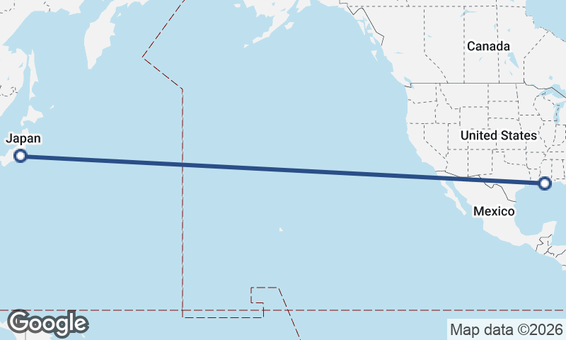 Tokyo to New Orleans