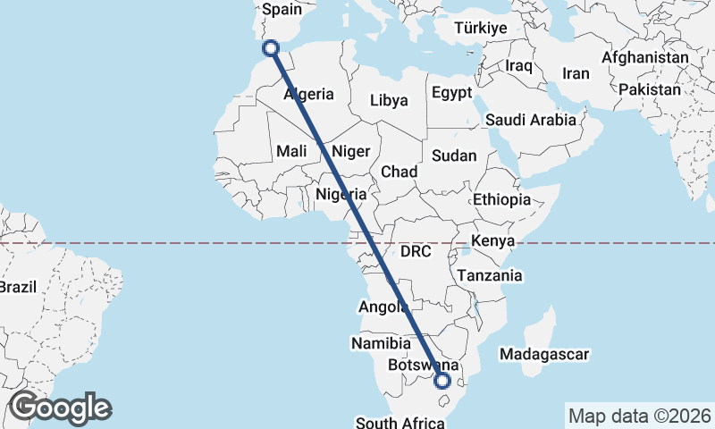 Tangier to Johannesburg