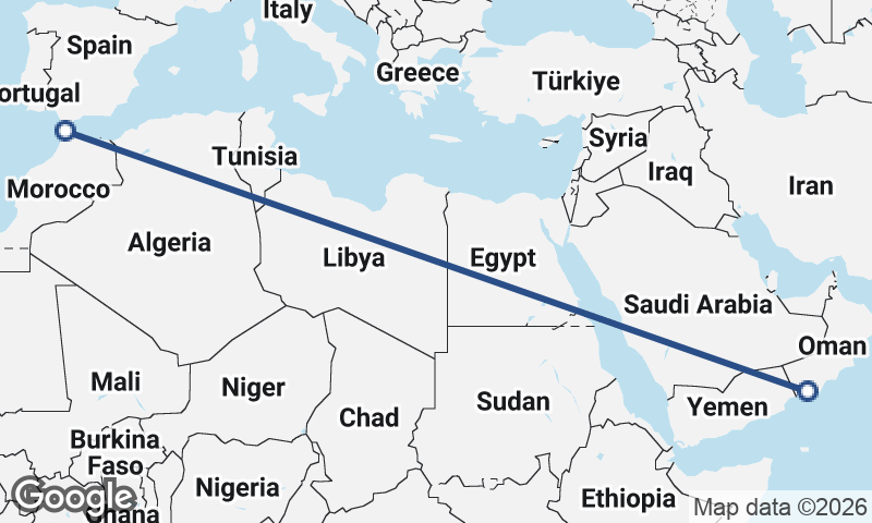 Tangier to Şalālah