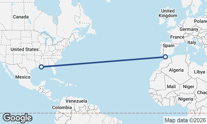 Tangier to New Orleans